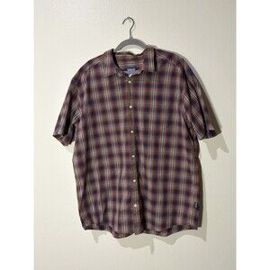 Patagonia Men’s Short Sleeve Plaid Button Up Size XXL Red